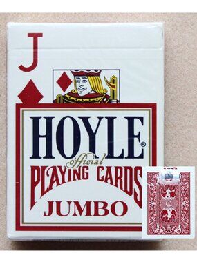 Hoyle Playing Cards Red Jumbo Face Poker No 1202 Nevada Finish USA Sealed